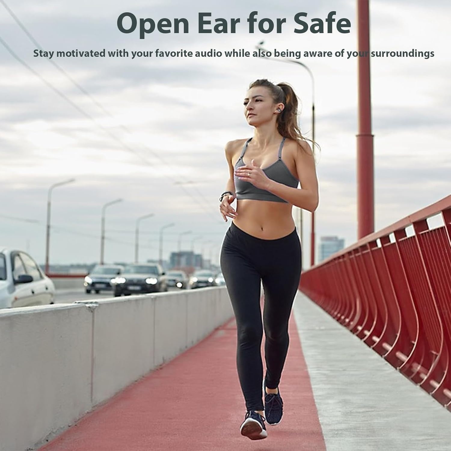 Digital Display Earclip Bluetooth Earphones