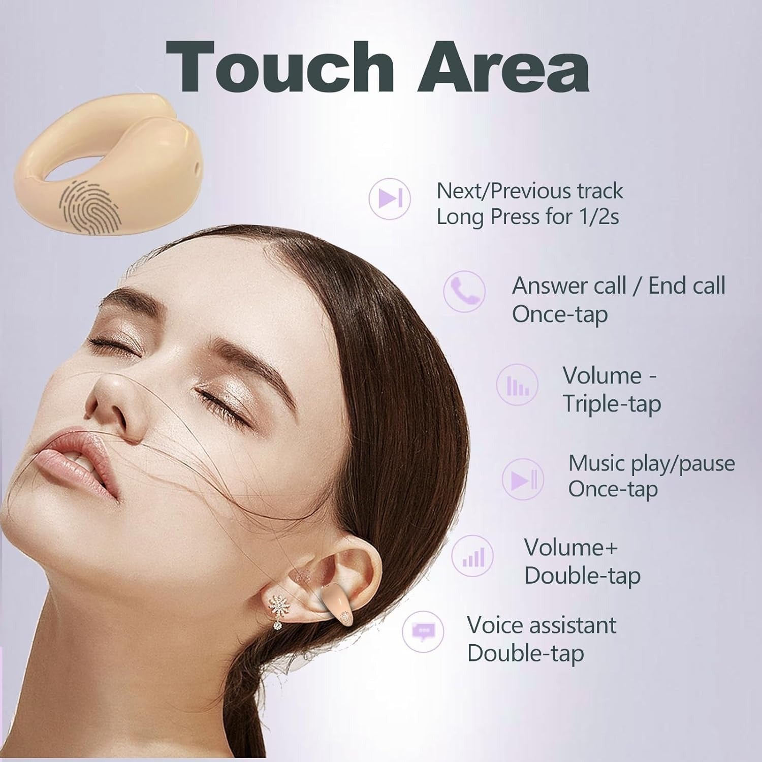 Digital Display Earclip Bluetooth Earphones